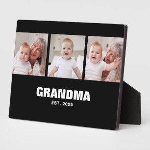 Oma heeft elegante vetgedrukte zwarte 3 foto neerg fotoplaat