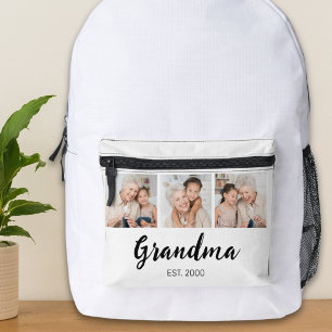 Oma heeft Modern Schrift 3 Foto opgericht Bedrukte Rugzak
