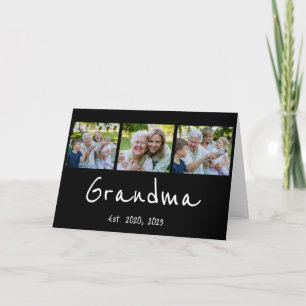 Oma heeft modern schrift zwart 3 foto bedankkaart