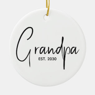 Oma heeft nieuwe opa cadeau opgericht keramisch ornament