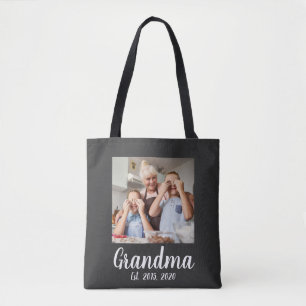 Oma heeft witte script foto ingesteld draagtas