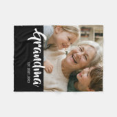 Oma heeft Zwarte Moderne Script Foto Gesteld Fleece Deken (Voorkant (Horizontaal))