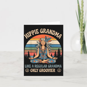 Oma hippie uit het goede oude tijden zoals een gew kaart