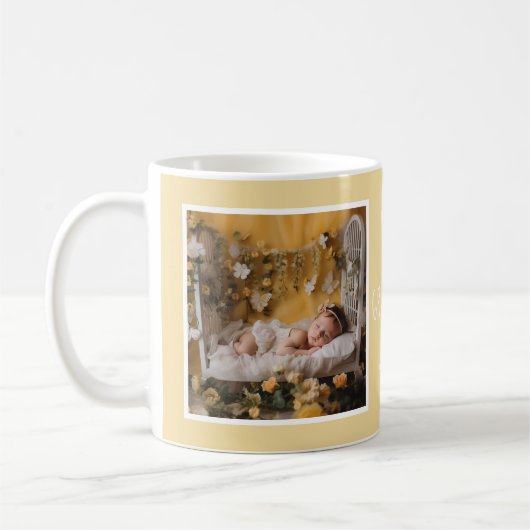 Oma hou van je foto's modern geel C62 wit Koffiemok (Links)