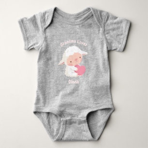 Oma houdt van Cute Little Lamb op persoonlijke tit Romper