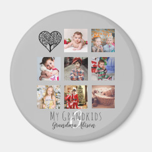 Oma houdt van haar familieboom Foto Collage Gift Magneet