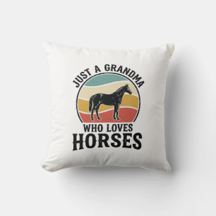 Oma houdt van paarden vintage gravure shirt ontwer kussen