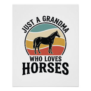 Oma houdt van paarden vintage gravure shirt ontwer perfect poster