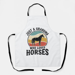 Oma houdt van paarden vintage gravure shirt ontwer schort