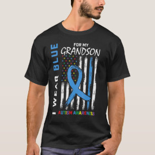 Oma ik draag blauw voor mijn kleinzoon Autisme bew T-shirt