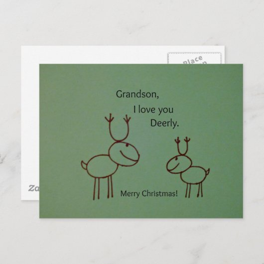 Oma, ik hou van je Deerly. Briefkaart (Voorkant / Achterkant)