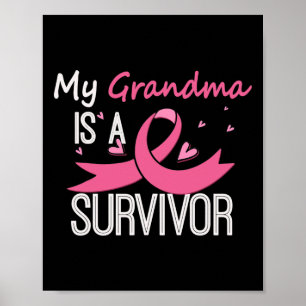 Oma is een overlevende van borstkanker bewustzijn poster
