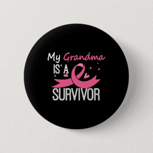 Oma is een overlevende van borstkanker bewustzijn ronde button 5,7 cm