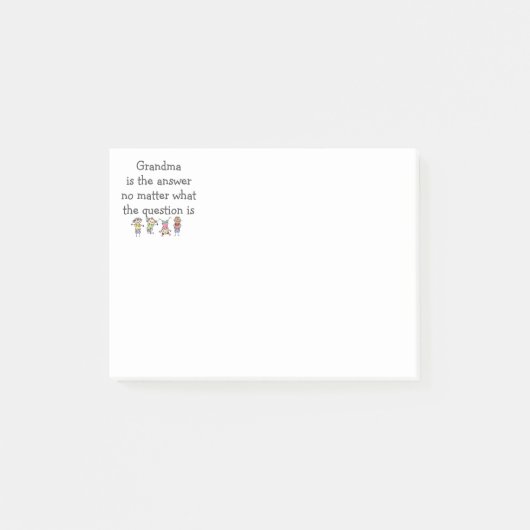 Oma is het antwoord Leuk kinder citaat Post-it® Notes (Voorkant)