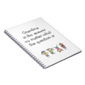 Oma is het Kinder Citaat van het Antwoordenvaar Notitieboek (Rechterzijde)