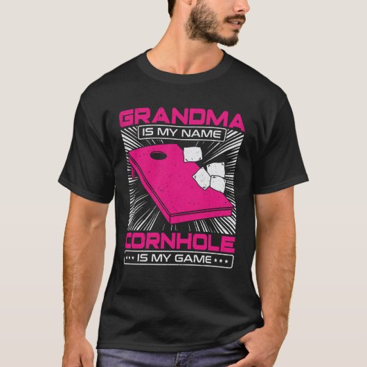 Oma is mijn naam... het hoekgat is mijn spel t-shirt (Voorkant)