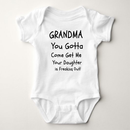 Oma, je moet me komen halen, grappige Baby Romper (Voorkant)