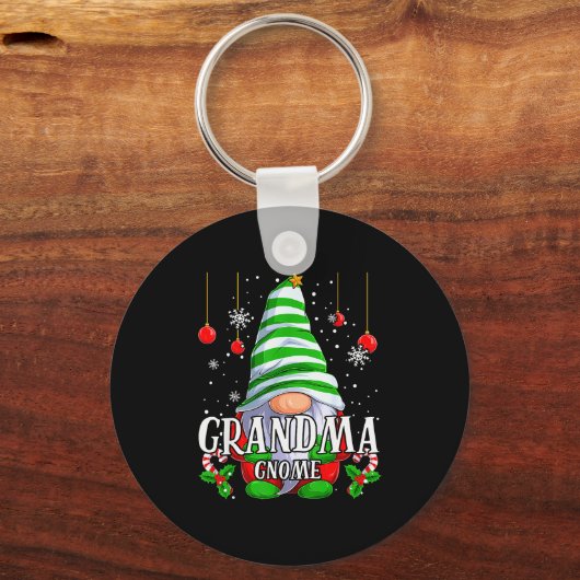 Oma Kabouter Kerst Pyjama Matching Familie Gr Sleutelhanger (Voorkant)