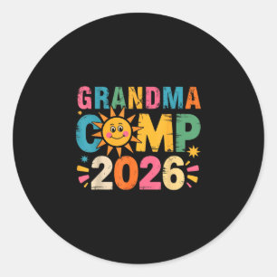 Oma kamp 2026 familie vakantie zomer kamperen ronde sticker