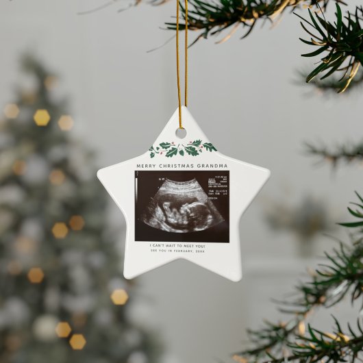 Oma Keepsake Kerstmis Zwangerschap Aankondiging Keramisch Ornament
