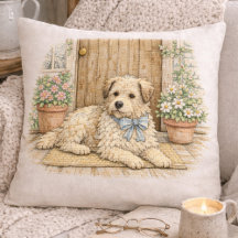 Oma Kern Hond Vintage Cottage Tuin Puppy
