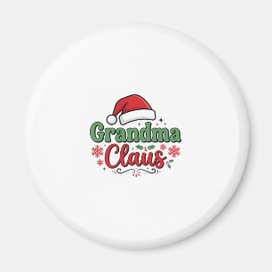 Oma Kerstman Kersthoed Magneet