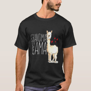 Oma Lama Overeenkomstige Familie Stam Harten T-shirt