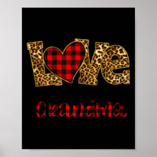 Oma Leopard Rode Geruite Hart Genoemd Worden Leuk Poster