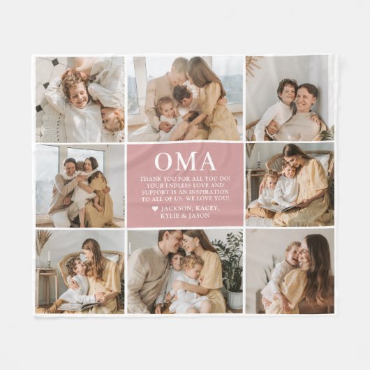 Oma Letter Custom Personalized Fleece Blanket (Voorkant (Horizontaal))