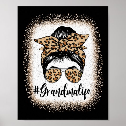 Oma Life Messy Bun Grootmoeder Aankondiging Mo Poster (Voorkant)