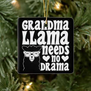 Oma Llama heeft geen drama nodig Moederdag Keramisch Ornament