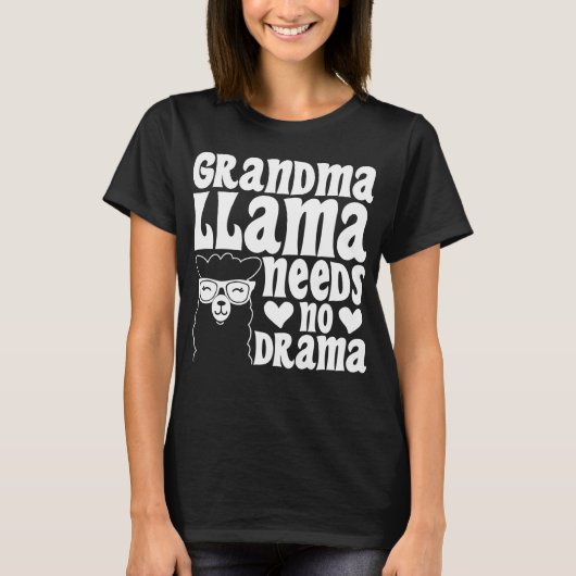 Oma Llama heeft geen drama nodig Moederdag T-shirt (Voorkant)