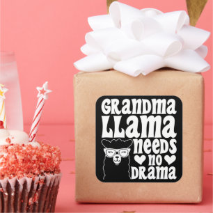 Oma Llama heeft geen drama nodig Moederdag Vierkante Sticker