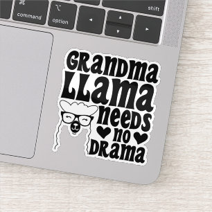 Oma Llama heeft geen drama nodig Schattige Granny  Sticker