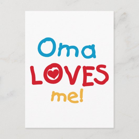 Oma Loves Me T-shirts en geschenken Briefkaart (Voorkant)