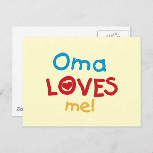 Oma Loves Me T-shirts en geschenken Briefkaart (Voorkant / Achterkant)