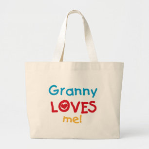 Oma Loves Me T-shirts en geschenken Grote Tote Bag