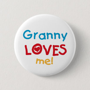 Oma Loves Me T-shirts en geschenken Ronde Button 5,7 Cm