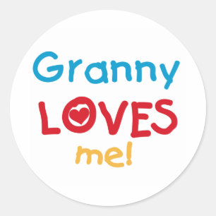 Oma Loves Me T-shirts en geschenken Ronde Sticker