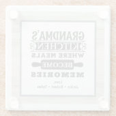 Oma maaltijden worden herinneringen glazen onderzetter (Achterkant)