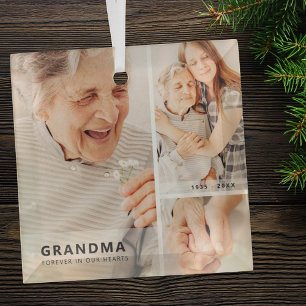 Oma Memorial Moderne Geometrische Fotocollage Glas Ornament