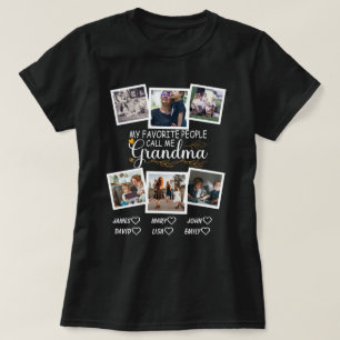 Oma met namen en foto's van de kleinkinderen t-shirt