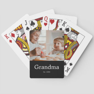 Oma moderne fotocadeau ingesteld pokerkaarten