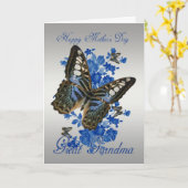 Oma, Moederdag Kaart met vlinders (Gele Bloem)