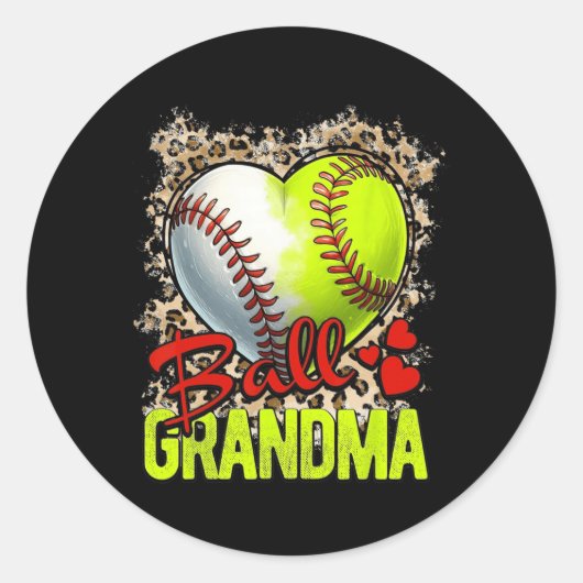 Oma Moederdag Softball Oma Honkbal Gran Ronde Sticker (Voorkant)