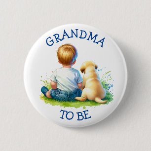 Oma moet worden Een Baby en zijn Hond Baby showe Ronde Button 5,7 Cm