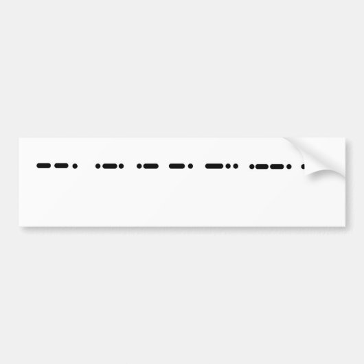 Oma Morse Code Bumpersticker (Voorkant)