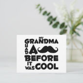 oma mustache briefkaart (Staand voorkant)