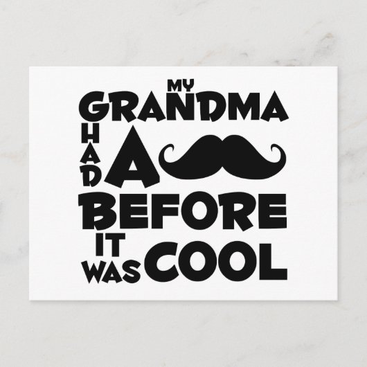 oma mustache briefkaart (Voorkant)