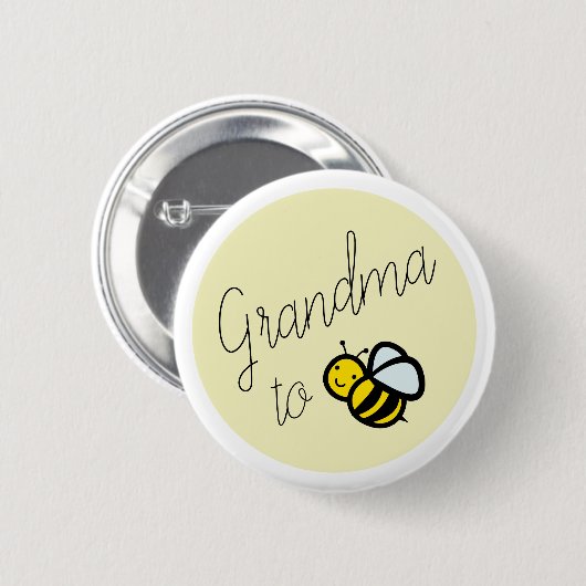 Oma naar Baby shower Gele Button (Voorkant /achterkant)